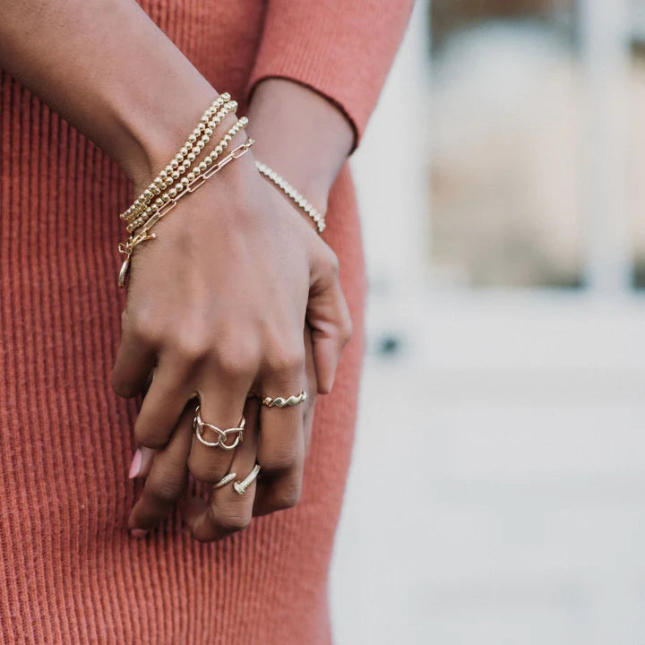 Gold Ball Bracelet 4mm