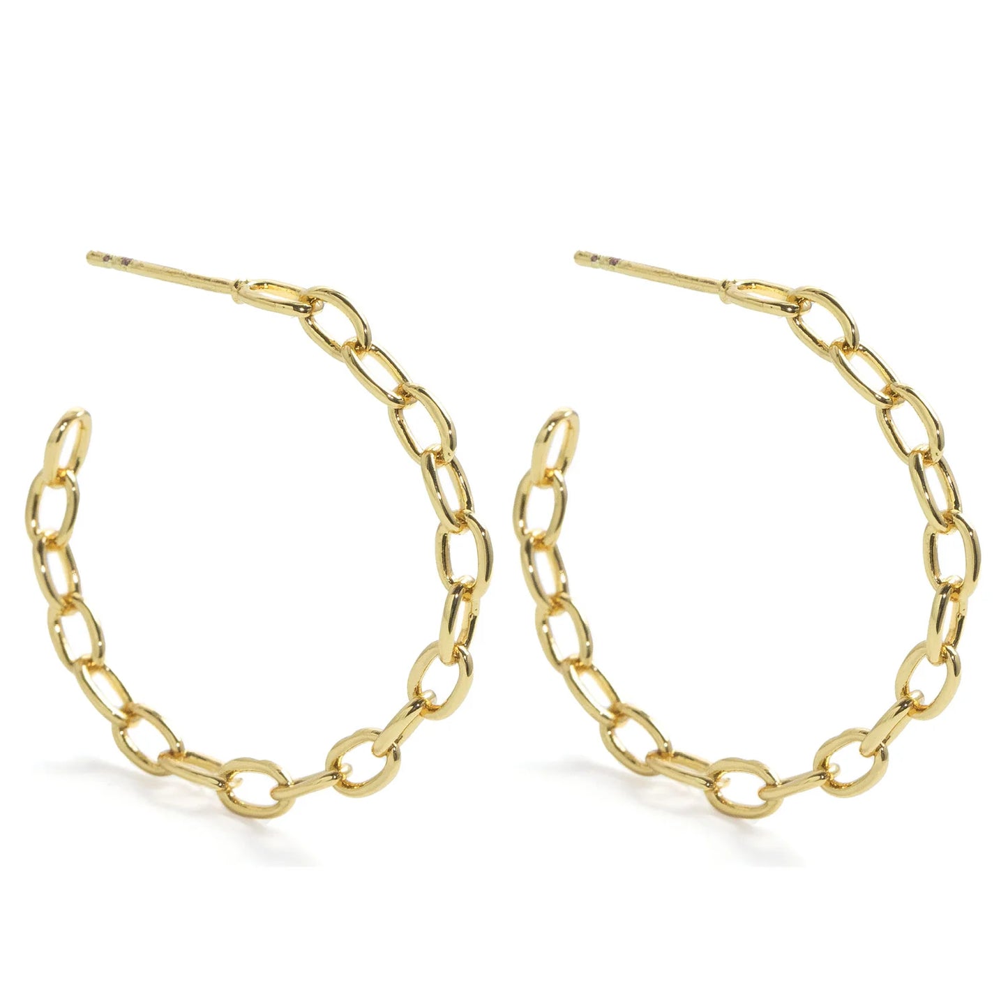 Delicate Chain Link Hoop Earrings