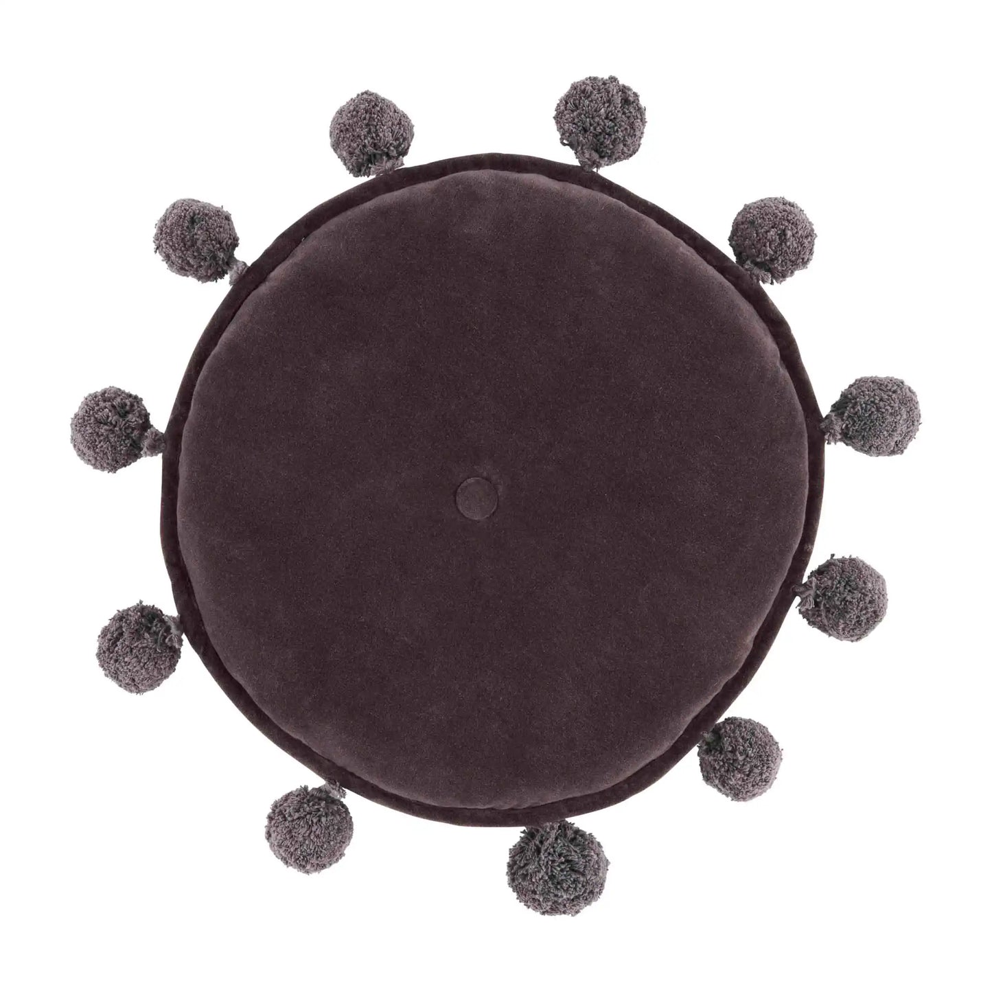 Round Velvet Pom Pillow