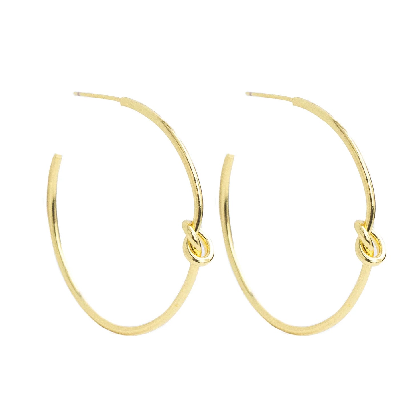 Delicate Hoop with Knot Accent Earrings