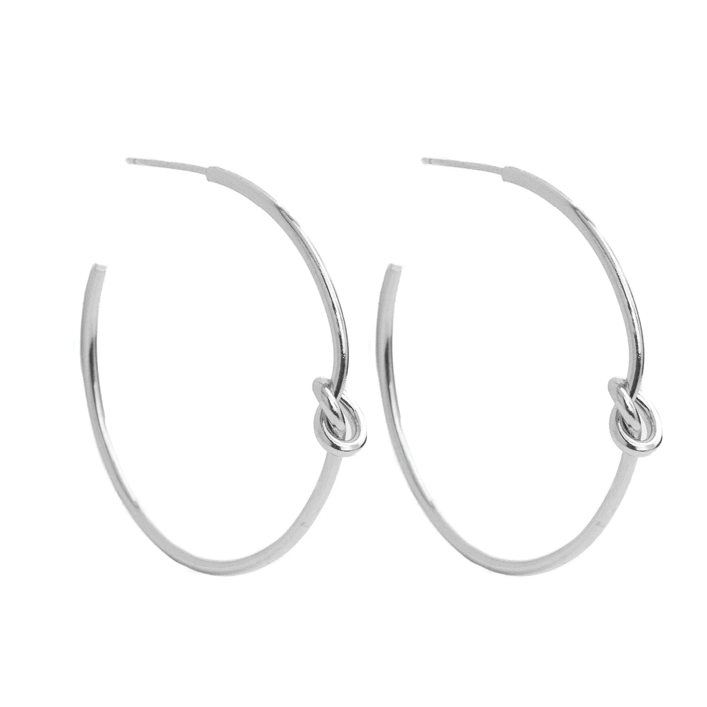 Delicate Hoop with Knot Accent Earrings