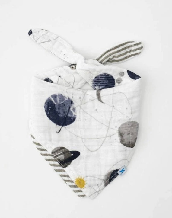 Cotton Muslin Reversible Bandana Bib- Planetary