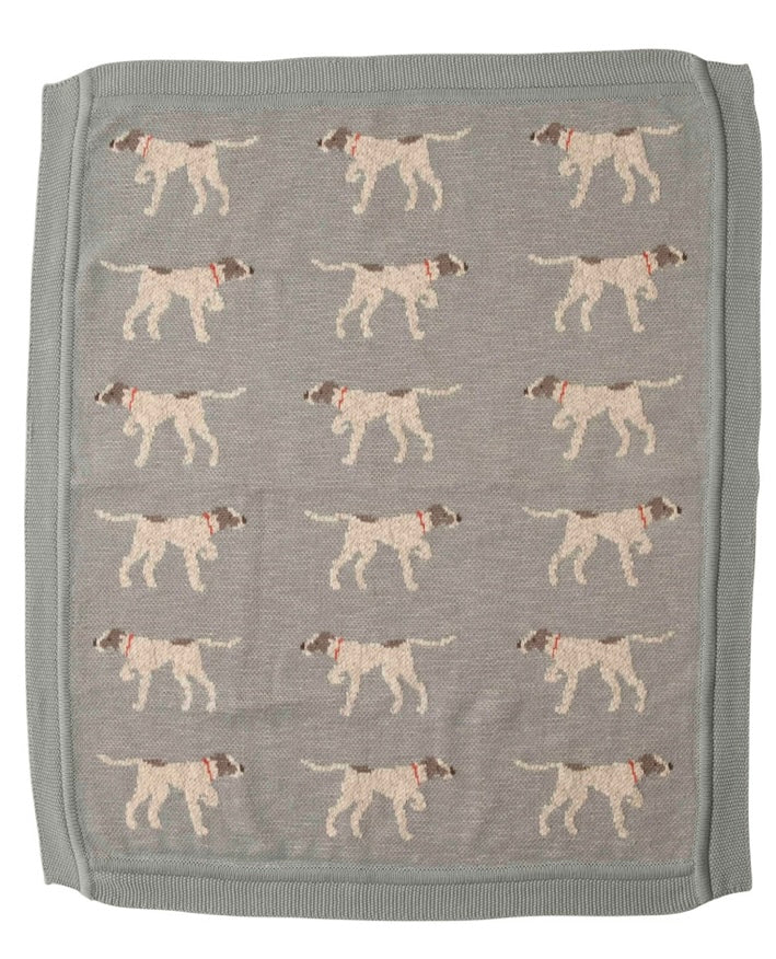 Cotton Knit Dog Baby Blanket