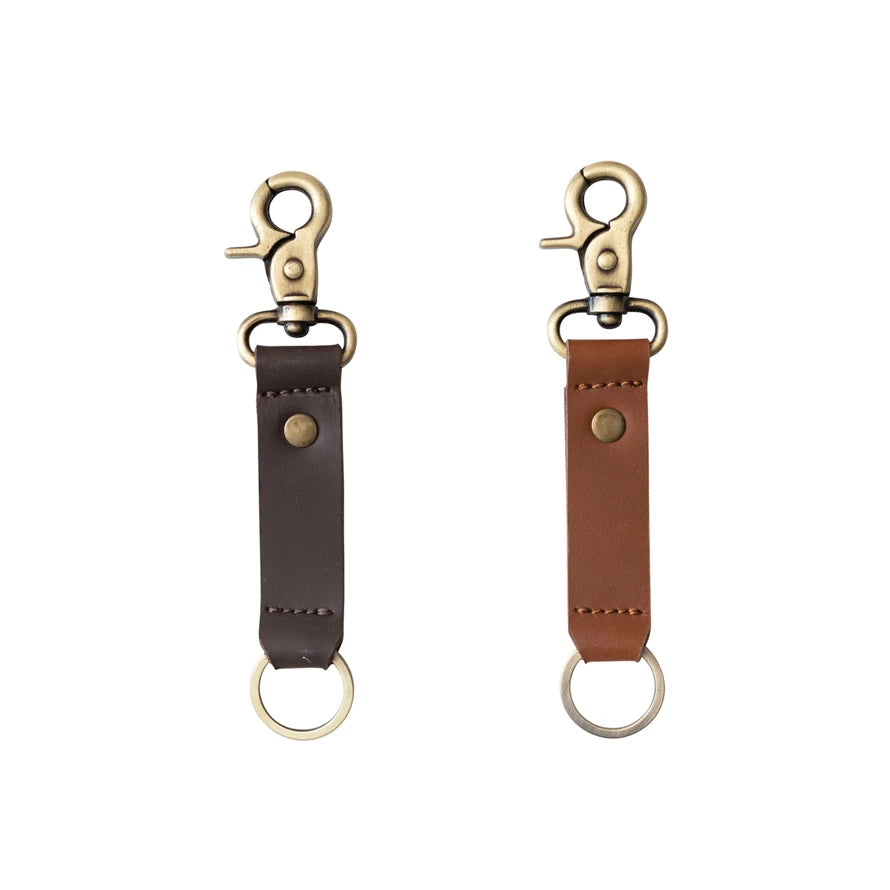 Leather & Metal Keychain