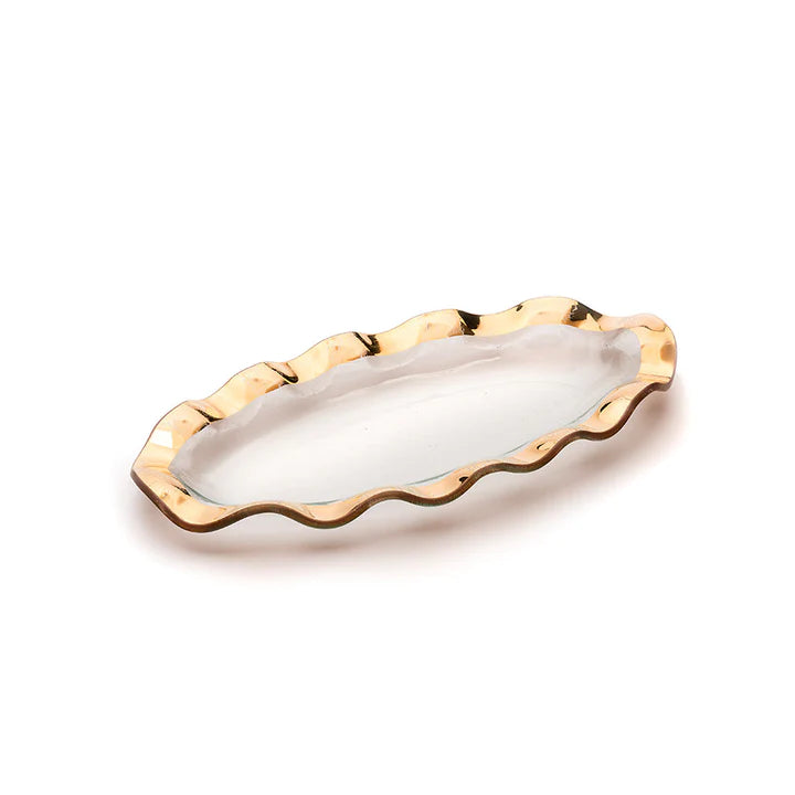 Annie Glass Ruffle Mini Oval Tray