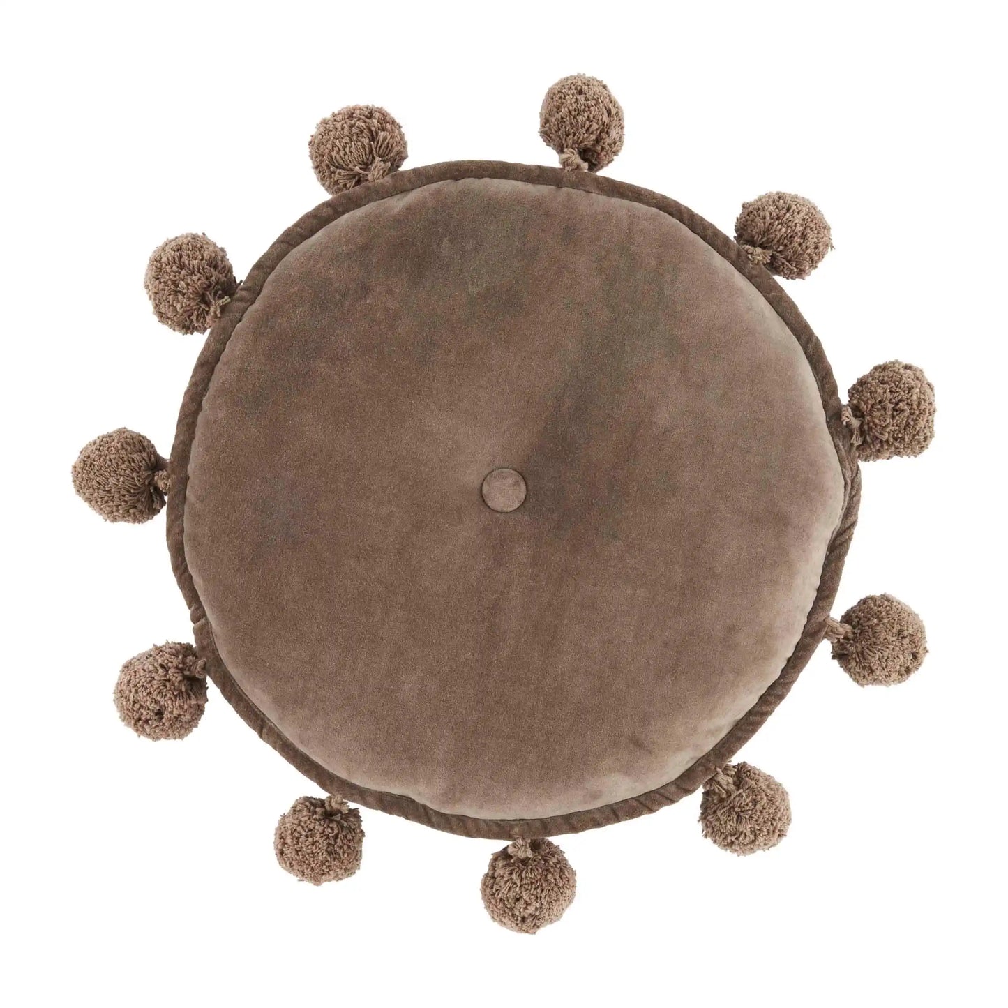 Round Velvet Pom Pillow