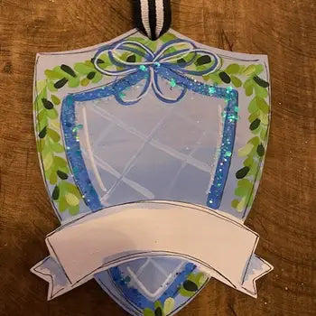 Baby Crest Christmas Ornament Hand Painted - Personalizable