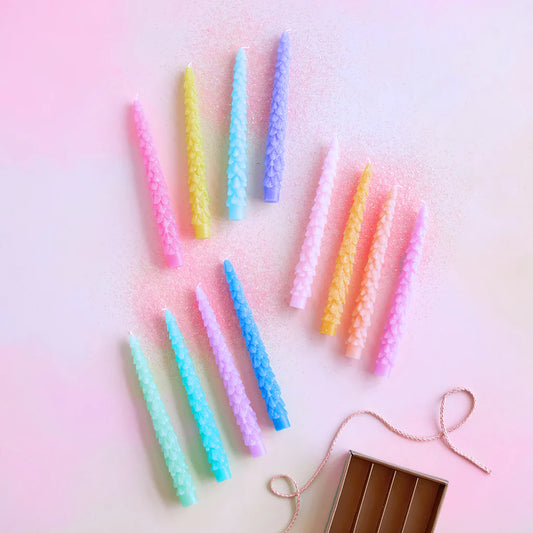 Rainbow Taper Candle Boxed Set, 3 colors