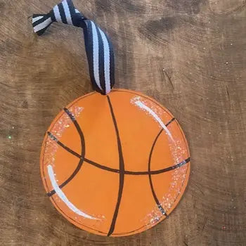 Basketball Hand Painted Ornament - Personalizable