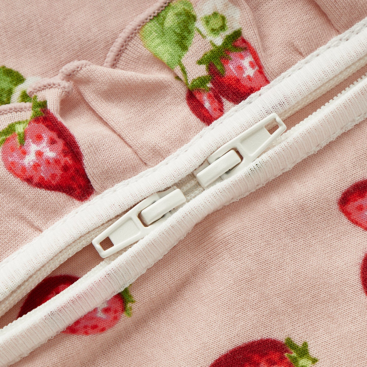Milkbarn Organic Cotton Ruffled Footed Romper Strawberry