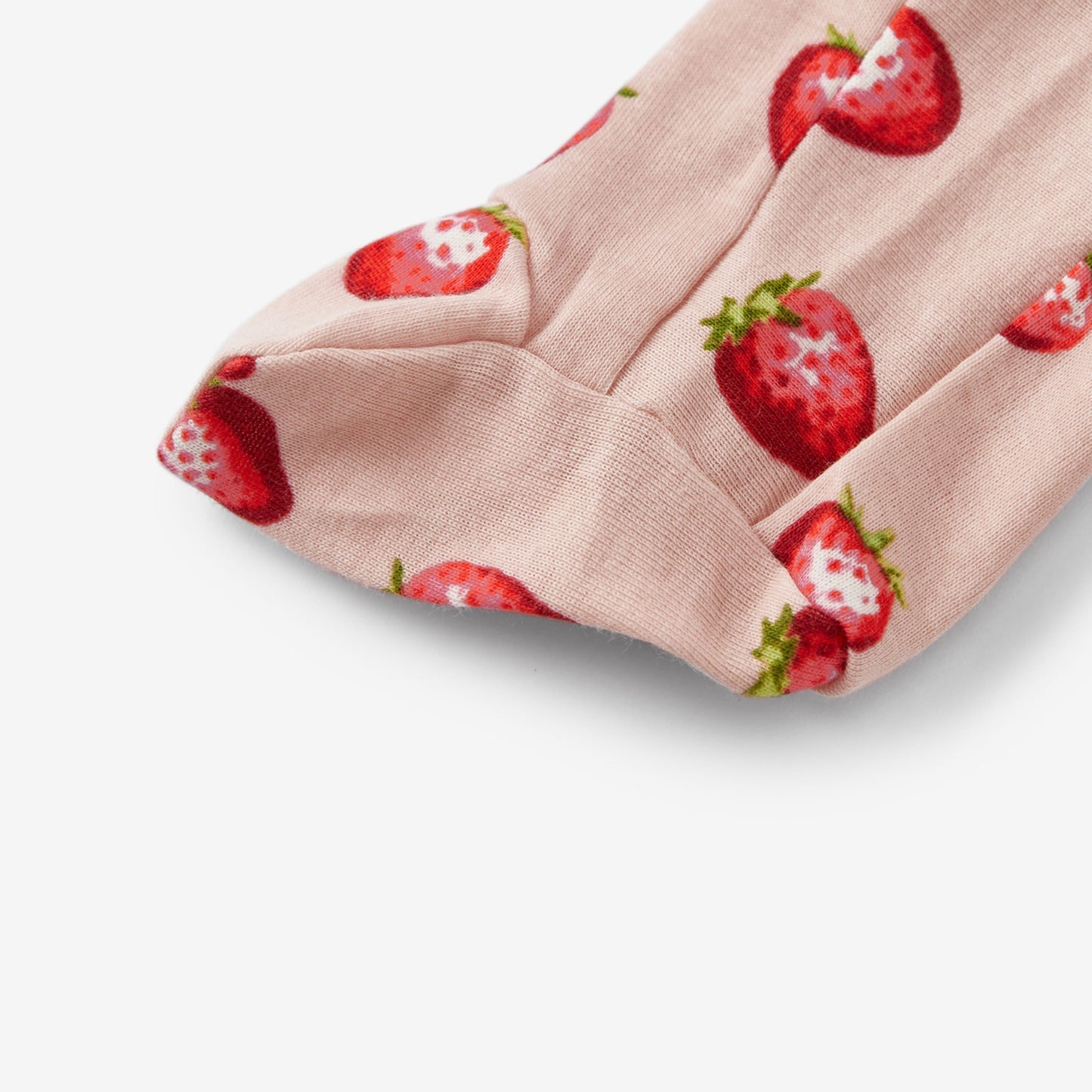Milkbarn Organic Cotton Ruffled Footed Romper Strawberry