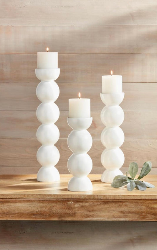 Small White Lacquer Candlestick