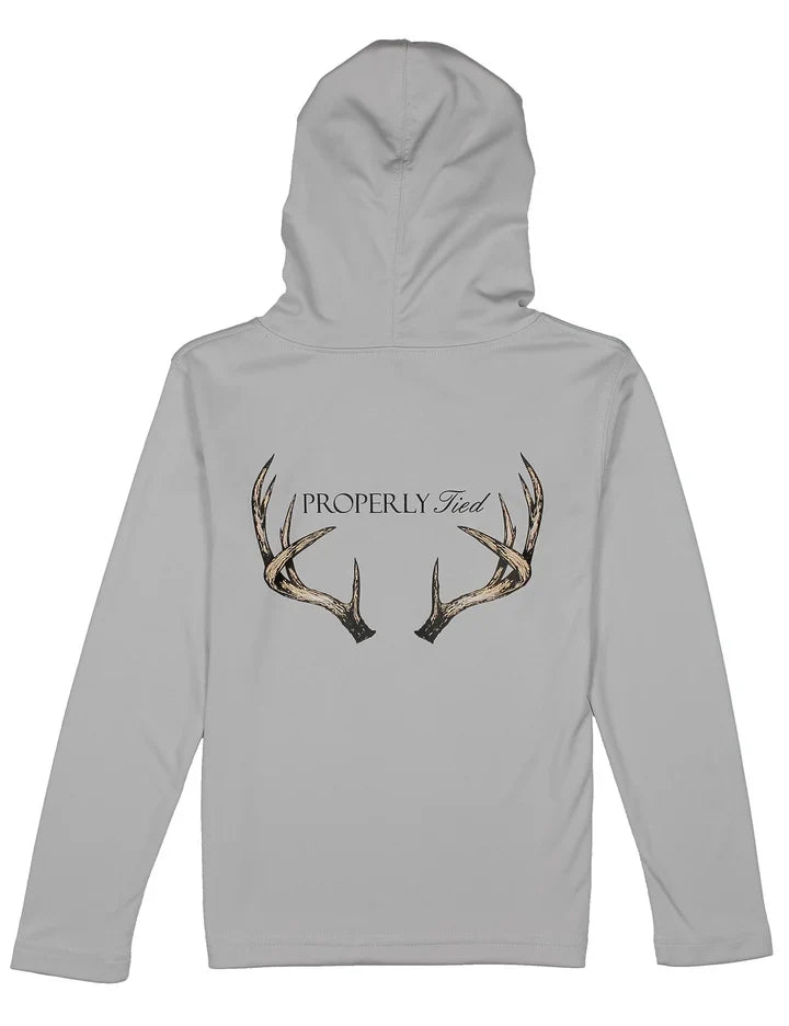 Pt Youth Shade Performance Hoodie Vintage Antler Ice Gray