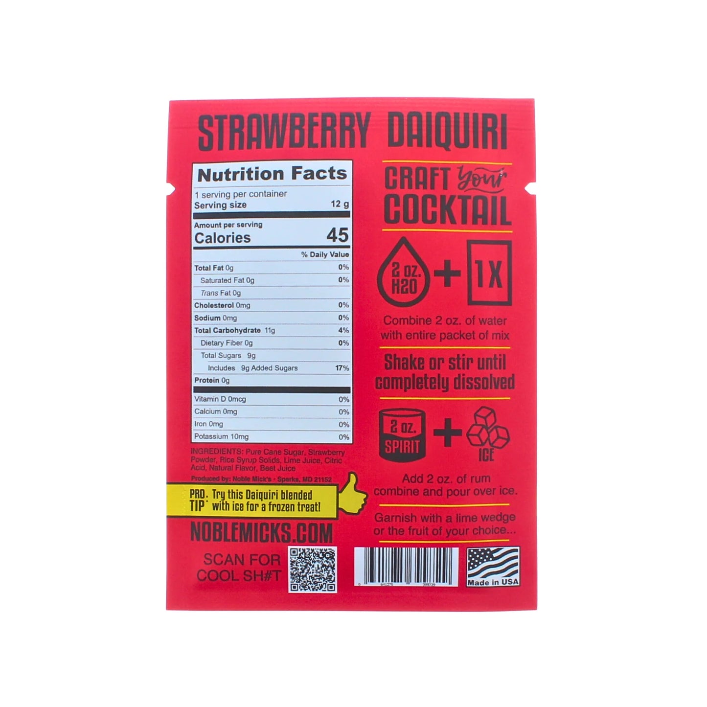Noble Mick’s Strawberry Daiquiri Single Serve