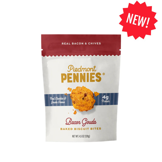 Piedmont Pennies Cheesy Biscuit Bites - Bacon Gouda, Medium Bag