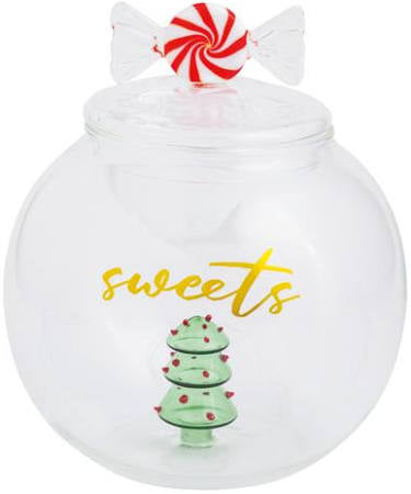 Christmas Glass Cookie Jar