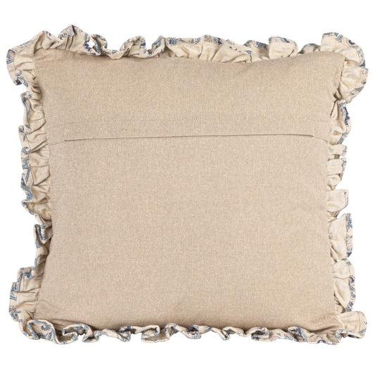 18” Square Cotton Blue Floral Printed Pillow