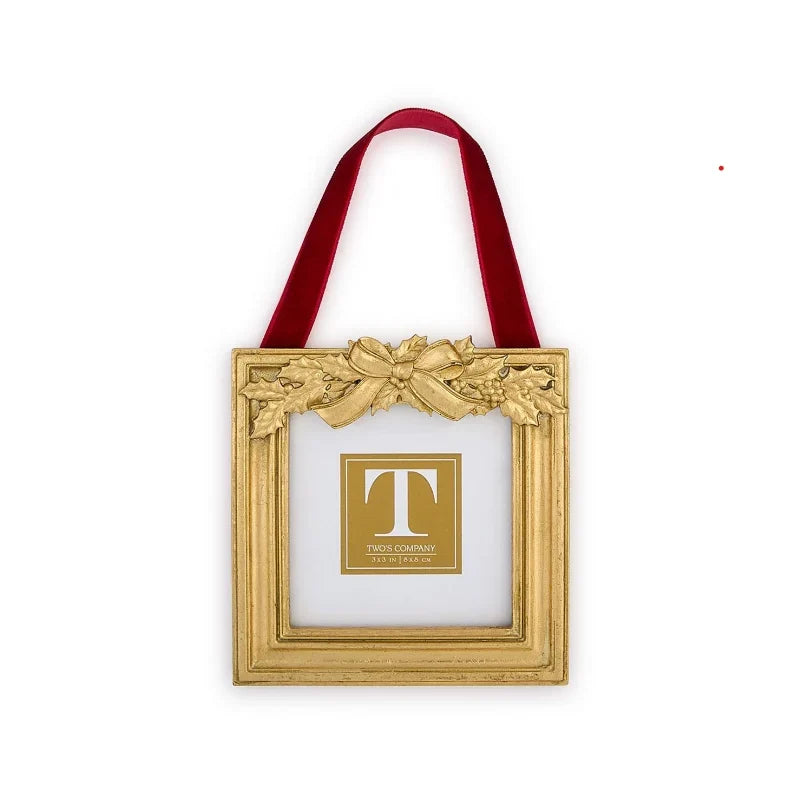 Holly Leaves Hanging Photo Frame/Ornament
