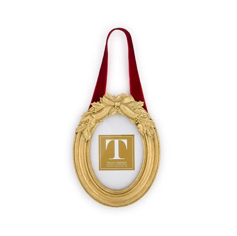 Holly Leaves Hanging Photo Frame/Ornament