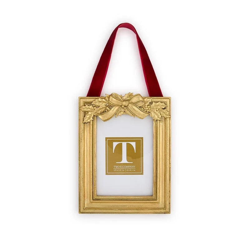 Holly Leaves Hanging Photo Frame/Ornament