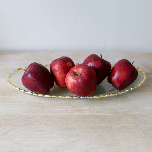 Fairbanks Oval Platter in Gold, 21.25” x 9”
