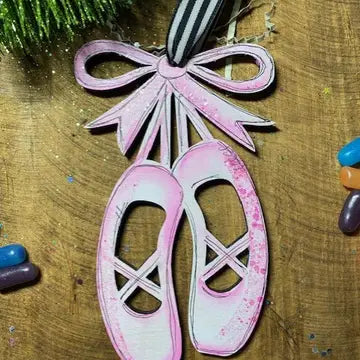 Dance Ballet Slippers Ornament Hand Painted - Personalizable