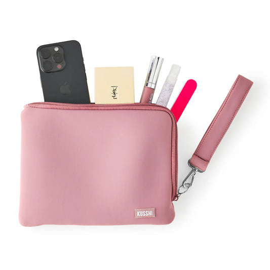 Neoprene Wristlet Mauve with Stone Interior