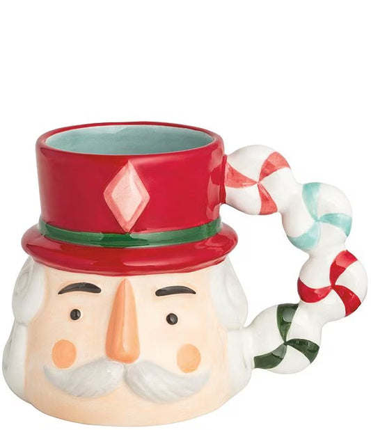 Red Nutcracker Candy Handle Mug