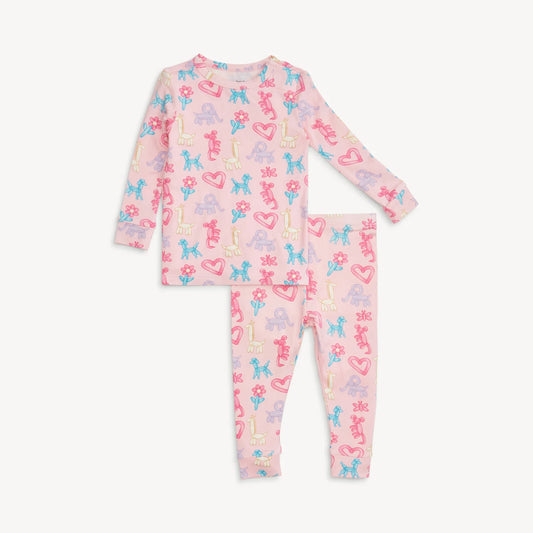 Pink Party Animals Glow in the Dark PJ Toddler Set