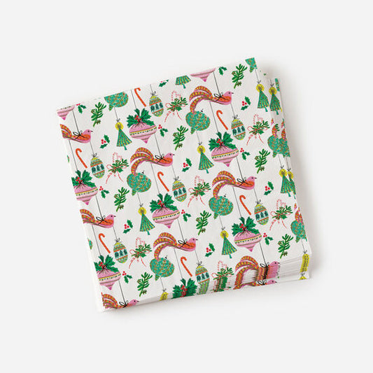 Birds & Ornaments Paper Napkins, 20/pk