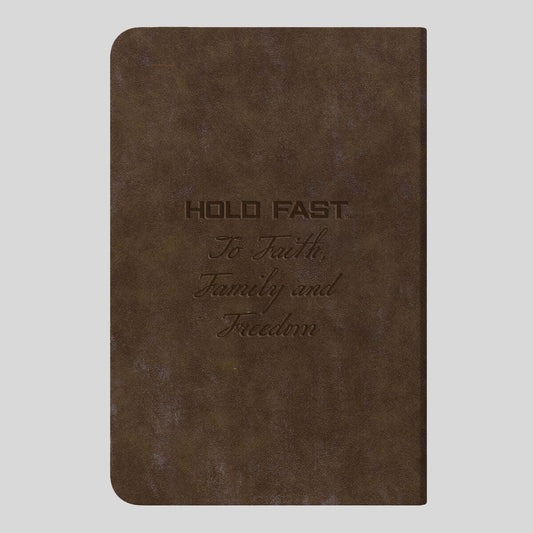 Hold Fast Men's Leather Journal - Flag Brown