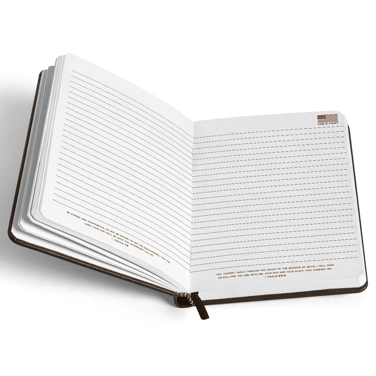 Hold Fast Men's Leather Journal - Flag Brown