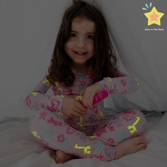 Pink Party Animals Glow in the Dark PJ Toddler Set