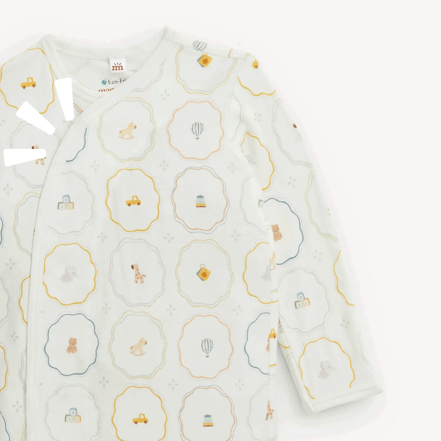 Nursery Magic Cream Magnetic Gown + Hat Set