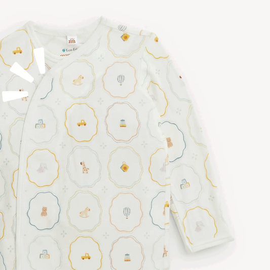 Nursery Magic Cream Magnetic Gown + Hat Set