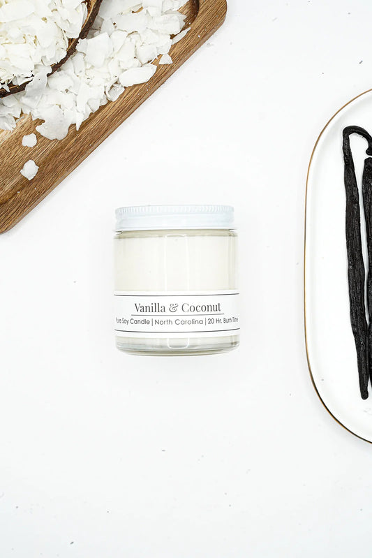 Vanilla & Coconut Candle, 4oz