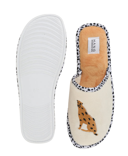 Foldable Travel Slippers, Cheetah