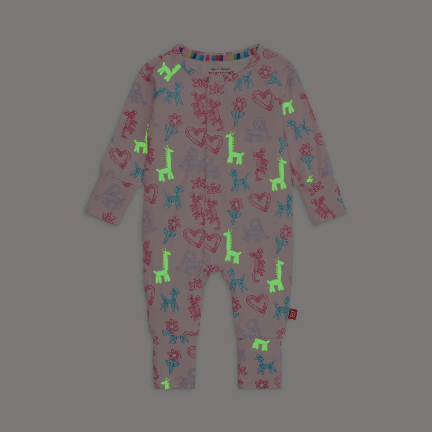 Pink Party Animals Glow in the Dark Magnetic Coverall