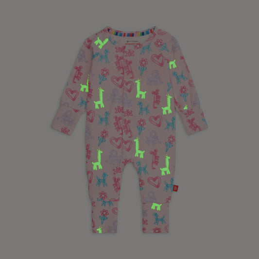 Pink Party Animals Glow in the Dark Magnetic Coverall