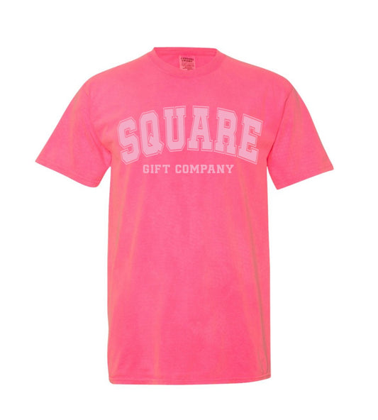 Square Gift Co. Logo Tshirt- NEON PINK