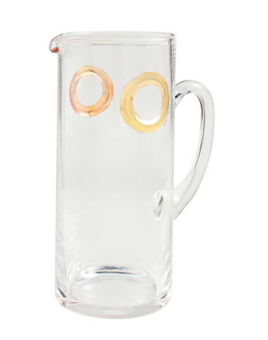 Gold Ring Glass Pitcher