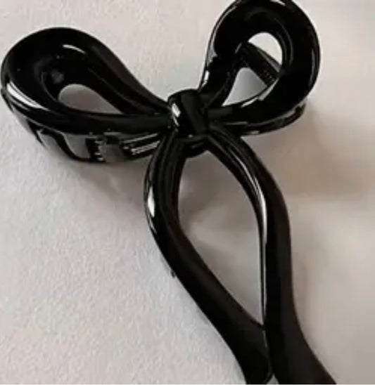 Black Bow Hair Clip