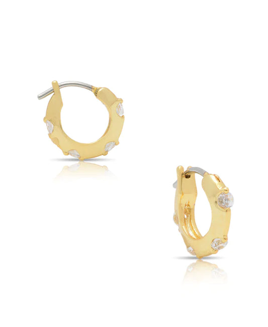 Hoop Earrings with CZ- Small