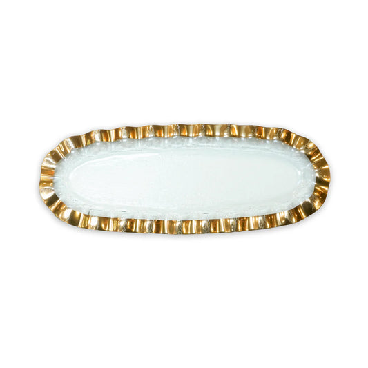 Annie Glass Ruffle Medium Oval Tray