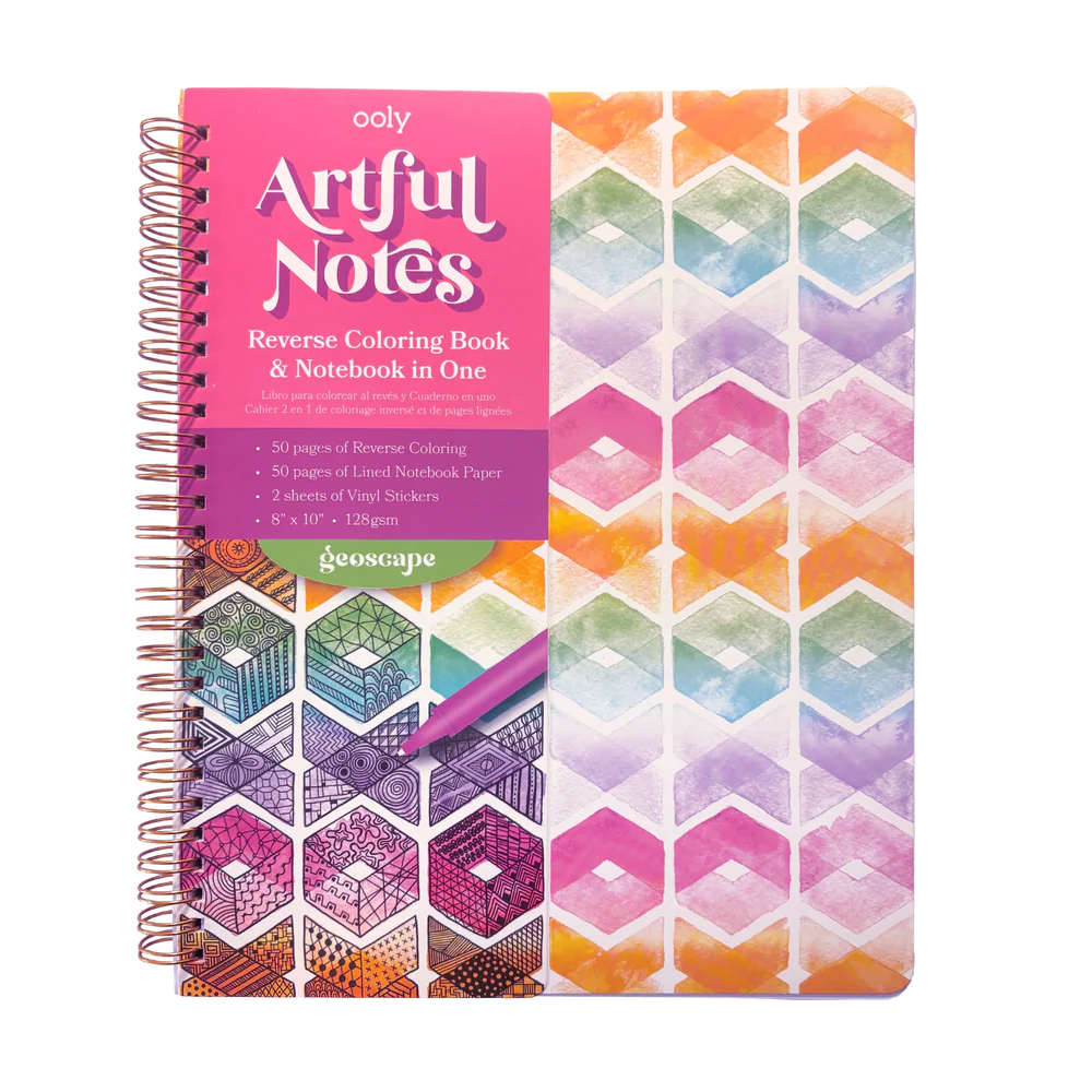 Artful Notes Reverse Coloring Notebook
