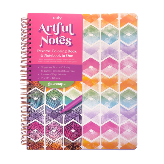 Artful Notes Reverse Coloring Notebook