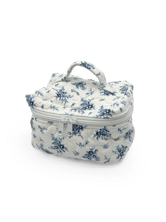 Picnic Floral Navy Quilted Travel Case
