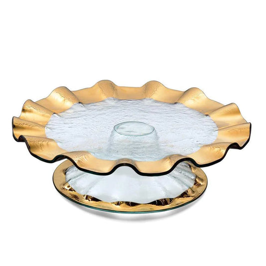 Annie Glass Ruffle Cake Stand