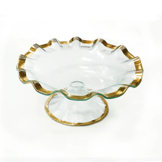 Annie Glass 13" Ruffle Footed Serving Bowl