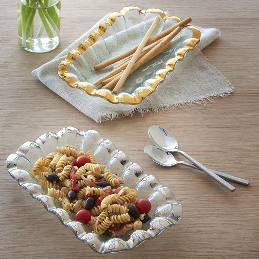 Annie Glass Ruffle Rectangle Bowl